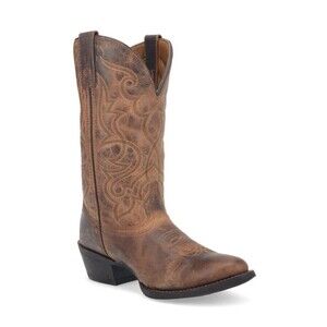 Laredo Maddie Tan Leather Round Toe Western Cowgirl Boots 11 Wide Or Men’s 9-9.5